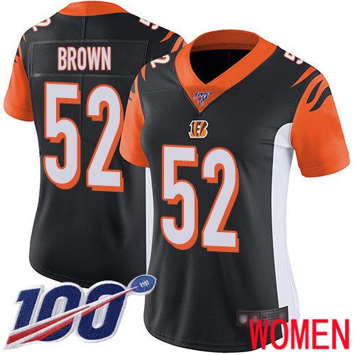 Cincinnati Bengals Limited Black Women Preston Brown Home Jersey NFL Footballl #52 100th Season Vapor Untouchable->cincinnati bengals->NFL Jersey